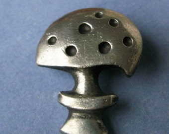 Mid Century Rune Tennesmed Sweden Pewter Mushroom Brooch Scandinavian Jewelry