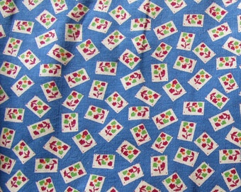 RESERVED FOR RETROA -- vintage floral geometric print feed sack fabric