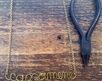 Personalized Necklace, Wire Name Necklace, Personalized Name Jewelry, Custom Wire Name
