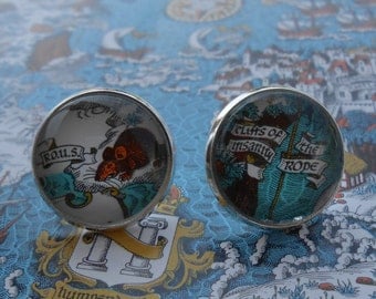 Princess Bride Map Cufflinks. CHOOSE Your PLACES On The Map. Anniversary, Unique Birthday Gift, Groomsmen Gift, Christmas.