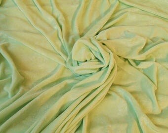 3 yds x 52" wide Embossed Tone-on-Tone Seafoam Green Stretch Knit Jersey Fabric - Clingy Polyester Stretchy Knit Sewing Fabrics Supplies