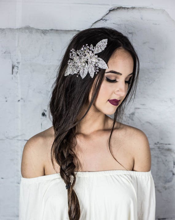 Bridal hair clip, Pearl Decorative Comb, Bridal Headpiece, Bridal Hair Jewelry, Crystal Hair Accessory, Bridal Headband, Crystal Headband