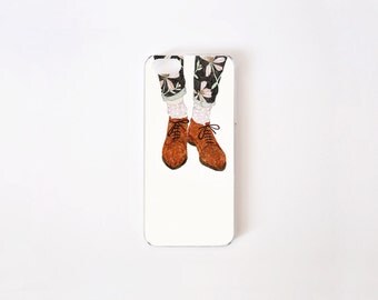 Carcasa ilustrada Floral Legs para iPhone 5 - Zapatos de Chica Oxford para iPhone 5s Ilustrada a Mano