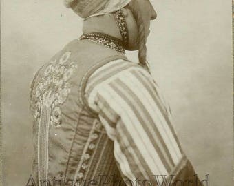 Netherlands Holland woman in ethnic dress antique photo