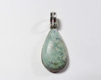 Ruby Zoisite Pendant, Ruby Zoisite Gemstone Pendant, Sterling Silver Pendant, 50x20mm, Ruby Gemstone Necklace, Ruby Zoisite Necklace Jewelry