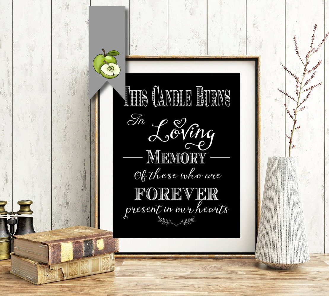 This Candle Burns In Loving Memory Wedding Sign Memorial