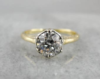 Antique Diamond Engagement Ring, 1.12 Carat Diamond Ring, One Carat Diamond Engagement Ring, Antique Old Mine Cut Diamond WLPLR5-P