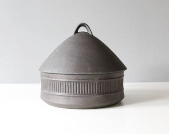Dansk Flamestone Covered Casserole Beehive Ceramic Brown Jens Quistgaard Danish Modern