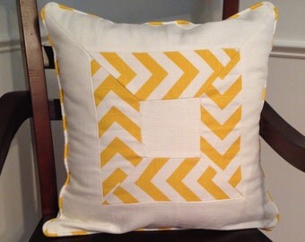 Chevron Pillow Cover 18 x 18 inch Yellow Chevron Pillow Cover Teen Girl Pillow Cover Yellow Pillow Cover Marigold Yellow Pillow Cover