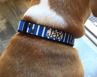 Personalized Dog Collar Dog Tag Pet ID Tag Combination Set Adjustable Custom Dog Collar Personalized Monogrammed ID Gift Pet Lover Preppy