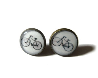 BICYCLE EARRINGS - Cyclist earrings - bicycle stud earrings - Bike stud earrings - Bicycle Jewellery - Cyclist Gift - Sports Earrings