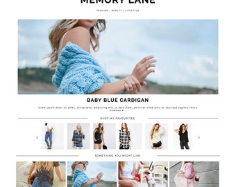 Blogger Template "Memory Lane" / Photography Responsive Instant Digital Download Premade Blog Theme Design
