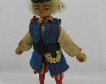 Vintage Wooden Doll Wood Figurine Germany Miniature German Wood Doll