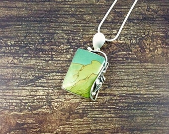 Leaf & Vine Wild Horse Canyon Jasper Pendant // Jasper Jewelry // Sterling Silver // Village Silversmith