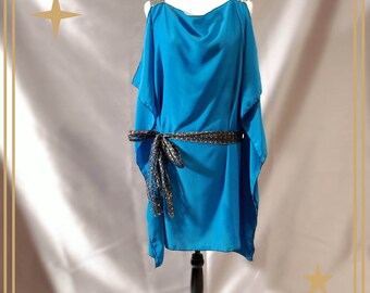 Plus Size 1920's Style Flapper Dress ~Blue Evening Dress