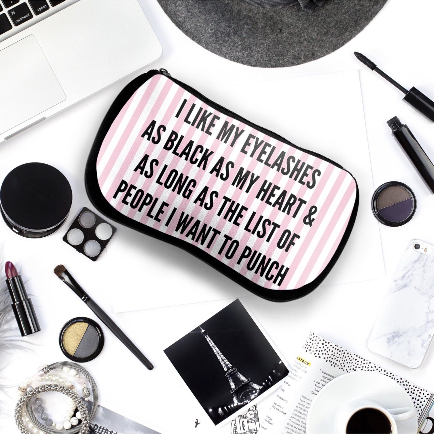 Funny MakeUp Bag I Like My Eyelashes Makeup Bag Durable