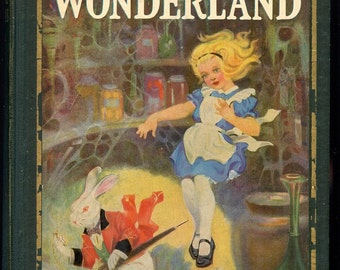 Lewis Carroll, Alice's Adventures in Wonderland & Through the Looking Glass 1925, illustrated by Edwin J Prittie, John Tenniel, Vintage Book