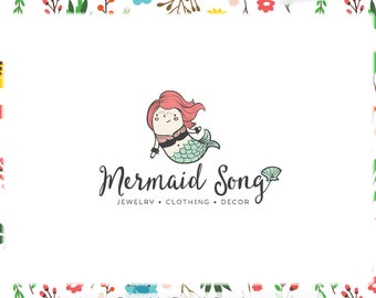 Mermaid logo design | Etsy