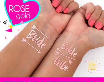 ROSE GOLD BOHO bachelorette tattoos, bachelorette party, bachelorette party favors, bride tribe tattoo, party tattoo, temporary tattoo, hen