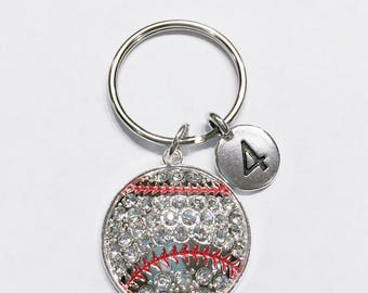 Baseball Keychain, Number Keychain, Sports Number Keychain, Player Athlete Mom Gift Keychain