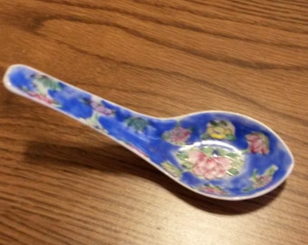 On Sale! Vintage Hand Painted Porcelain Spoons, Japanese painted soup spoons, Collectible Spoon, vintage dining, colorful spoon, soup spoon