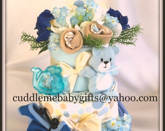 3 layer baby shower centerpiece baby shower gift baby shower decoration diaper cake