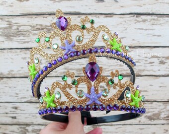 Mermaid Crown,Mom and Daughter Matching Crown,Baby mermaid Crown, Mermaid First Birthday,Mermaid Birthday Crown, Mermaid Party Crown