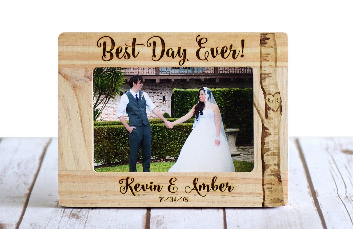 Wedding Frame Personalized Wedding Gift Wood Burned Frame