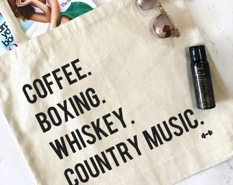 Coffee Boxing Whiskey Country Music Tote Bag