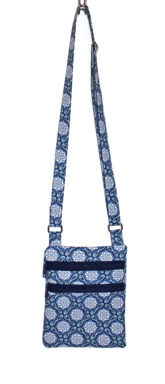 Crossbody Purse Blue Fabric Bag Teen Purse Tween Bag Gift
