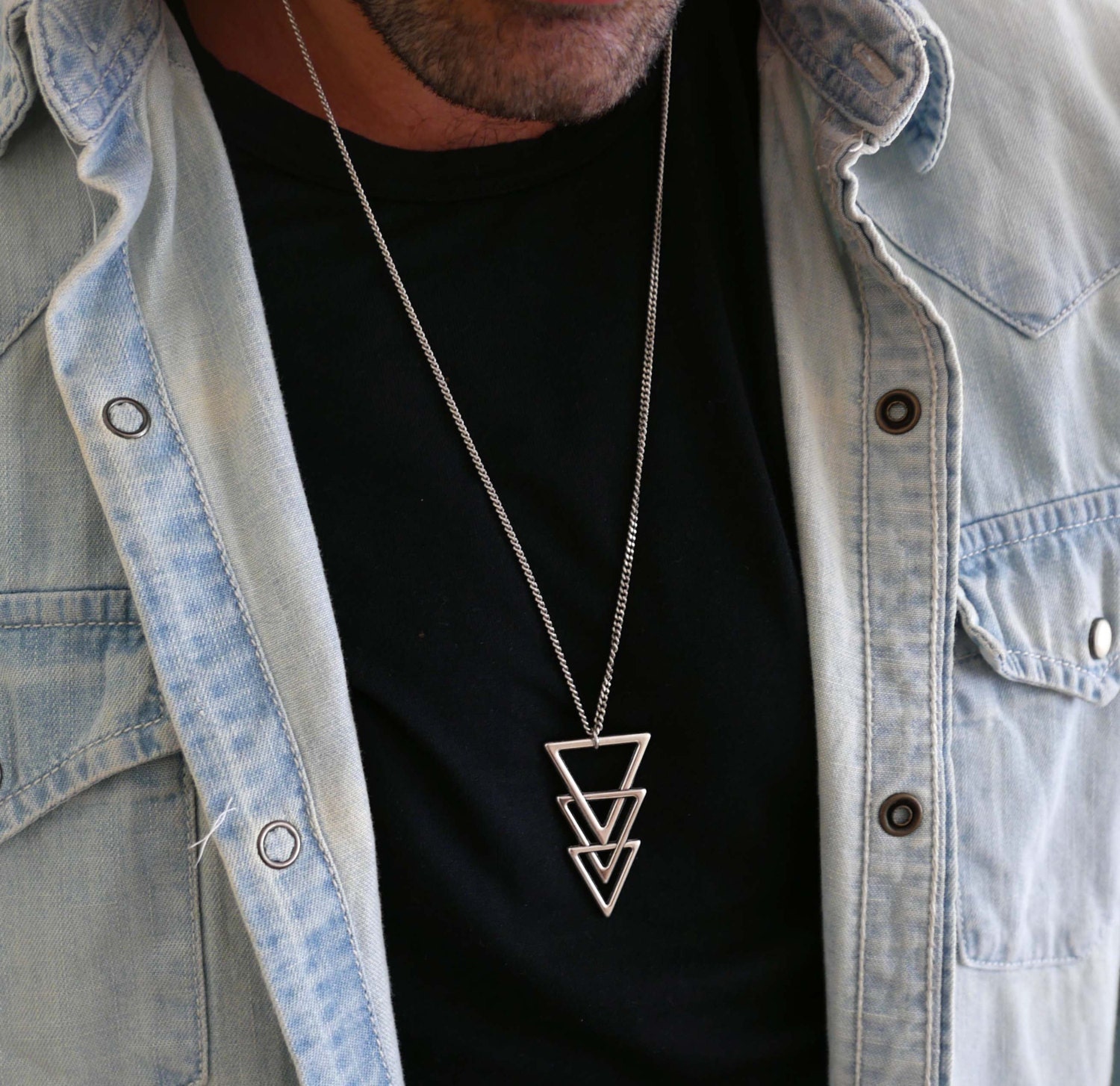 Men's Necklace Men's Silver Necklace Men's