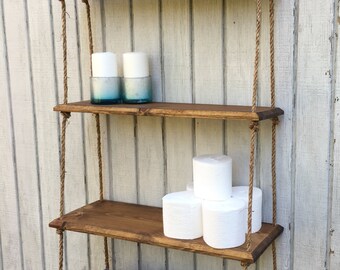 wall shelves, floating shelves, wood shelves, rope shelves, rustic shelves, rope shelves, hanging shelves, book shelves.