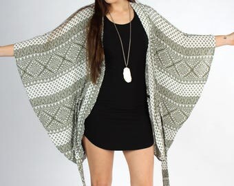 Boho Kimono, Gypsy, Kimono, Kimono Robe, Festival Clothing, Kimono Cardigan, Kimono Coverup, Swimsuit Cover up, Tribal Kimono, Belted Kimono