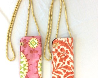 Glasses Necklace, Hanging Glasses Case, Glasses Case, Eyeglass Pouch, Upholstery Fabric, Reading Glasses, Eyeglasses Case, Upcycled