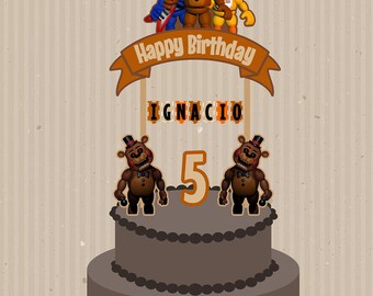 Five Nights at Freddy's Cake Topper, Five Nights at Freddy Birthday, Five Nights at Freddy's Party, Five Nights at Freddy Custom Cake Topper