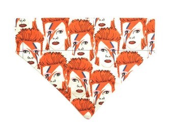Starman David Bowie Tie Dog Bandana - Custom Printed Fabric - Best Seller!