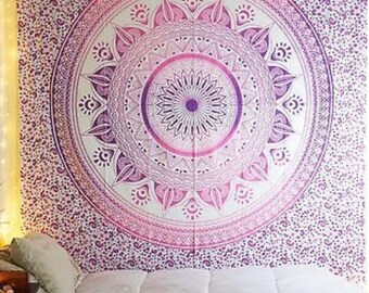 PINK MANDALA TAPESTRY, mandala wall hanging, mandala bed spread, mandala wall decor, mandala,mandalas,mandala wall tapestry,mandala tapestry