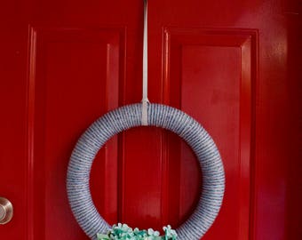 Shades of Blue 18" Yarn Wreath