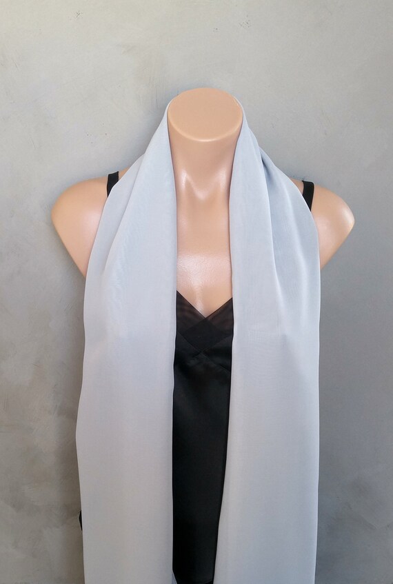 Gray Sheer Chiffon Scarf Wrap Grey Shawl Silver Stole Gray Wrap Scarf Sheer Gray Wrap Gray Evening Wrap Gray Scarf Wrap Gray Shawl Wrap