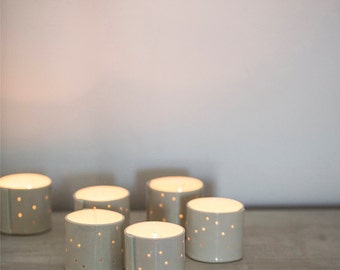Hand built Porcelain Votives for Tea Lights and Candles