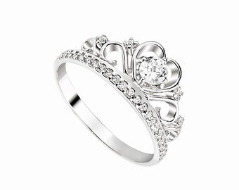 Tiara Ring Princess Crown Ring Princess Tiara Ring Princess Promise Ring for Her Crown Promise Ring Tiara Engagement Ring CZ Princess Ring