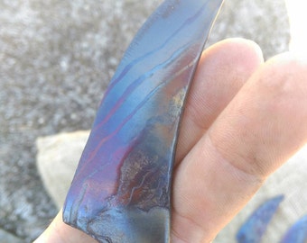 Rainbow medieval Damascus knife #2