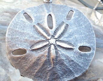 SAND DOLLAR Sterling Silver Pendant ONLY. Hand made.
