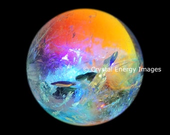 Crystal Ball Photo, 8x8 to 10x10, Underwater Fantasy,Spiritual Art, Energy Art, Healing Space ,Vibrant Art, Crystal Sacred Art, Ethereal