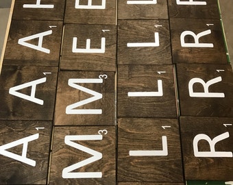 Large scrabble tiles 5x5 & 7x7 Not Vinyl!!! FREE Shipping on 4+ tiles!!!!!!