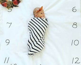 Bnaturalwell Baby Milestone Blanket Monthly Growth Swaddle ...