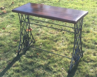 SOLD - Antique Sewing Machine Table, Singer Sewing Machine Table, Reclaimed Wood Table