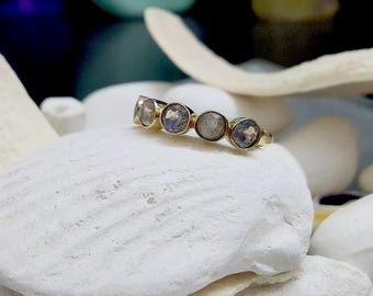 SALE! Multistone ring,Gray rainbow ring,Labradorite ring,gold gemstone ring,vintage ring,bridesmaid rings,wedding gifts,stack ring