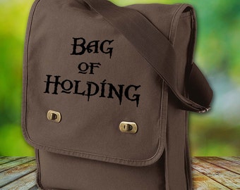 Bag of Holding Canvas Field Bag - Cotton Canvas Bag - Dungeons and Dragons Inspired Bag - Custom Bags Available