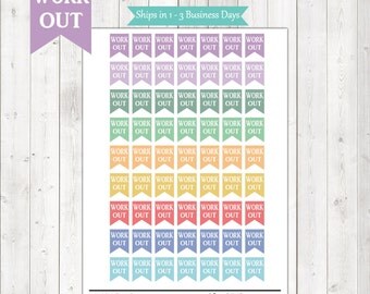 40% OFF SALE WorkOut Stickers – Work Out Planner Stickers- Will Fit Any Planner - 0018